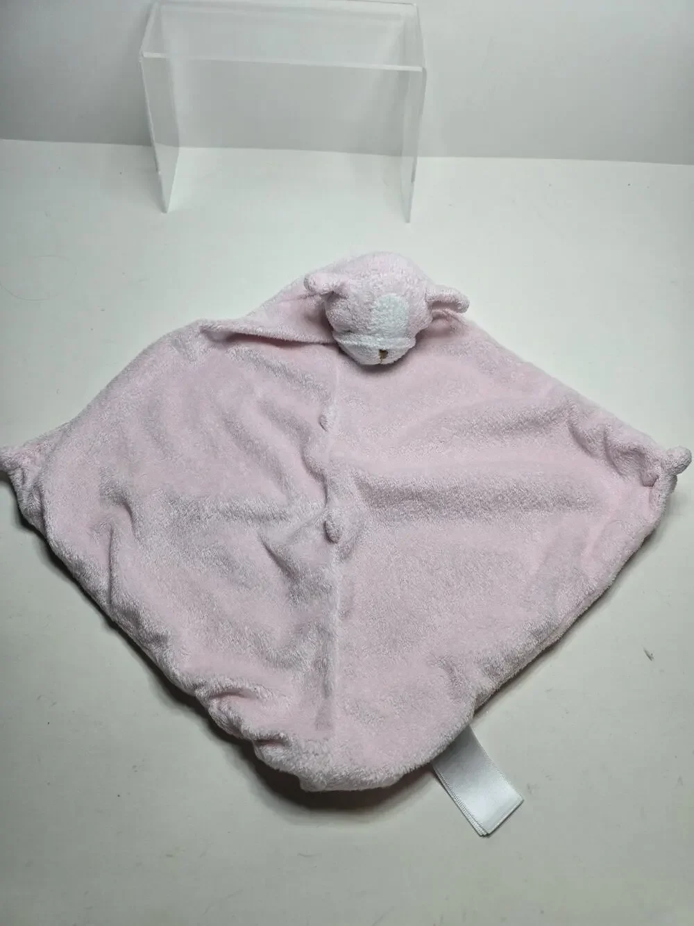 Angel Dear Bulldog Puppy Dog Pink Lovey Baby Security Blanket Plush Knot Corners